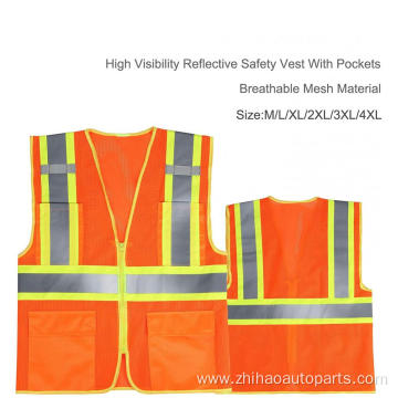 high visibility safety vest with reflective tapes